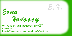 erno hodossy business card